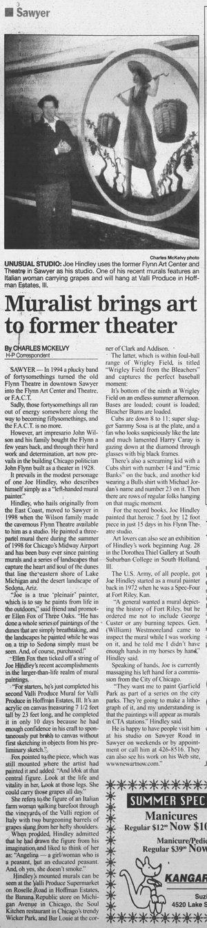 Flynn Theatre - Jun 2 2000 Article On Muralist